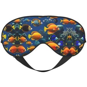 The Underwater World Tropische visprint, zacht oogmasker voor dames en heren, comfortabel met verstelbare riem voor reizen, yoga, dutje in ploegendienst