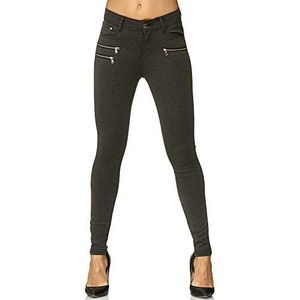 Elara Dames Stretchbroek Skinny Fit Jegging Chunkyrayan Grijs 1186-6 Dk.Grey 44