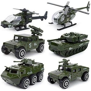 CORPER TOYS autosets tankcollectie zelfverdedigingskrachten militaire voertuigen strijdvoertuigen helikopters jongensspeelgoed modelauto 1/87 (legering en kunststof) (blauw)