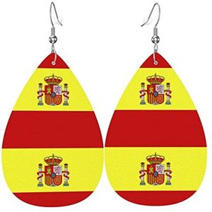 Vrouwen Oorbellen Mode Dangle Oorbellen Delicate Eardrop Sieraden Gift Faux Lederen Spaanse Vlag, Eén maat, Leer, Geen edelsteen