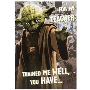 Hallmark Star Wars dank u docent kaart ""Yoda"" - medium (oud model)