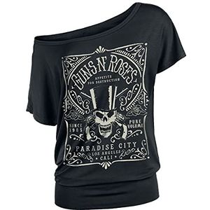 Guns N' Roses Paradise City Label T-shirt zwart 3XL 95% viscose, 5% elastaan Band merch, Bands