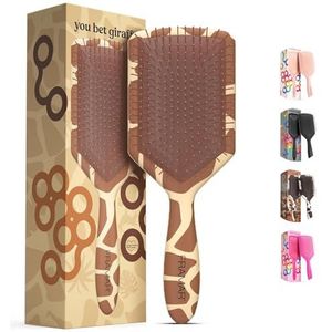 FRAMAR Ontwarrende Haarborstel, Paddle Brush - Elegante Haarborstel voor Vrouwen, Ontwarrende Borstel, Brosse A Cheveux, Krullenborstel, Haarontwarrer voor Vrouwen, Mannen en Kinderen - Giraf