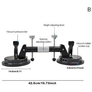 Glaszuigers, Verstelbare Steen Naadzetter Professionele Dubbele Vacuüm Zuignap Aanrechtblad Spanner for Graniet Steen Marmer(Orange)