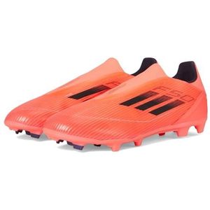adidas Unisex F50 League Laceless Firm/Multi-Ground schoenen, Turbo Aurora Black Platinum Metallic, 48 EU