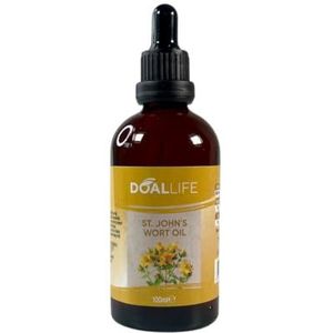 DOALLIFE St. John's Woord Olie 100 ml – sint-janskruidolie, natuurzuivere verzorgingsolie voor huid, littekens en wonden – veganistisch en koudgeperst – bruine glazen fles