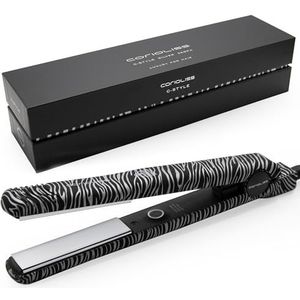 Corioliss C Style | Professional Straightener met Temperatuur Controle | Titanium Plaat en Technologie voor Fijn Haar | Professional Straightener met Temperatuur Controle (Zebra)