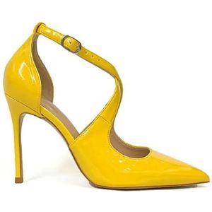 Schoenhakken-elegante pumps voor dames-stiletto-sexy naaldhak - spitse teen gesloten-avond-feest-luxe modieuze cross-bruid 54-CHC-19, 3 Geel, 42 EU