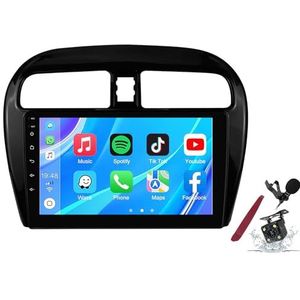Android 14 Autoradio Stereo voor M-itsubishi Mirage/Attrage/Space Star (2012-2023) 9-inch Touchscreen Multimedia Speler met Draadloze Carplay GPS Navigatie FM RDS Bluetooth 5G-WiFi SWC DSP,M100s
