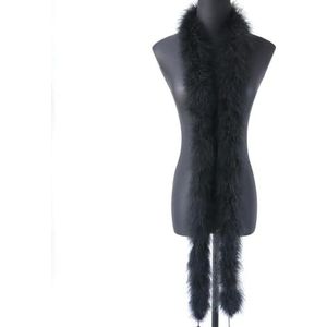 2 meter pluizige witte veren boa 11-50g natuurlijke veren sjaal voor Wdress kerst decoratieve pluimen-zwart-11g