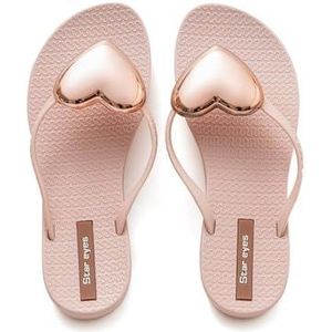 fengqingyunyan0304 Slides, flip-flops voor dames, bovenkleding, hondrood, casual strandschoenen, voor dames en heren, roze, 40 EU