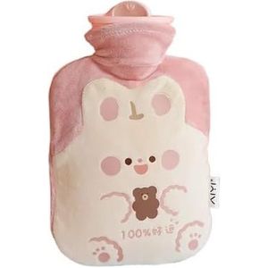 Warmwaterkruik 2 stuks grote warmwaterzak voor menstruatiepijn, gevulde menstruatie, koliekverwarming, pluche handwarmer, fles warmwaterzak (500 ml B)