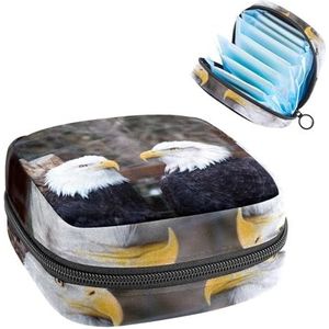 Opbergtas voor maandverband, menstruatiekit tas voor school, menstruatiecup zakje, maandverband organizer, adelaars dier