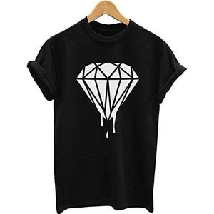 Dripping Diamond T Shirt Hipster Tumblr Logo Swag Fresh DOPE TOP Men Black overhemden(Small)