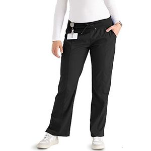 BARCO Grey's Anatomy Scrubs - Cora Scrub broek voor vrouwen, yoga gebreide taille, lage taille rechte pijpen dames scrubbroek, Zwart, L Tall