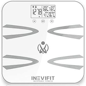 INEVIFIT Body-Analysatorschaal, hoogst Nauwkeurige Digitale de Samenstelling Analysator Wit XL van het Badkamerlichaam