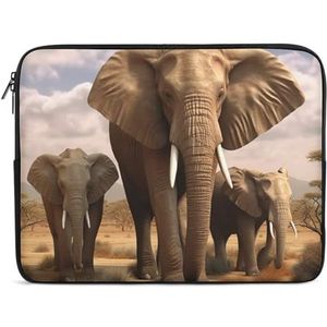 Laptophoes 10 inch olifant familie slanke laptophoes waterdichte aktetas schokbestendige beschermende notebooktas