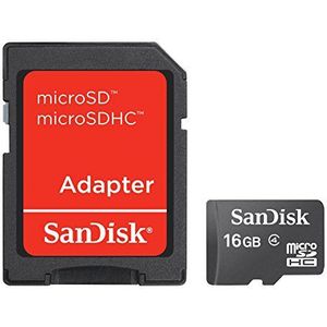 SanDisk SDSDQM-016G-B35A 16 GB Klasse 4 MicroSDHC-geheugenkaart met SD-adapter (kan wijzigen)