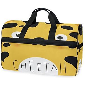 Cheetah Baby Cartoon Leuke Sport Zwemmen Gym Tas met Schoenen Compartiment Weekender Duffel Reistassen Handtas voor Vrouwen Meisjes Mannen