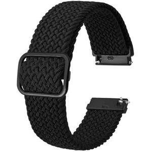 LUGEMA Stretch Nylon Horloge Bandjes Armband 18mm 19mm 20mm 22mm Vervangende Riem For Smartwatch Met Quick Release Spring Bar (Color : Black-B, Size : 18mm)