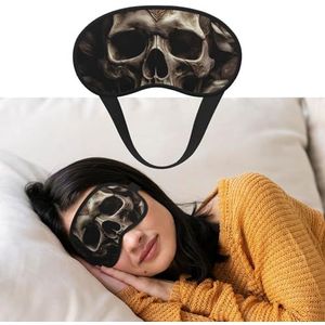 Oogmasker voor slapen ademend licht blokkerend slaapmasker leer roos schedel nacht blinddoek zachte comfortabele nacht oogslaap schaduw cover voor mannen vrouwen oogbedekking voor thuis dutje