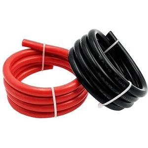 Afgeschermde kabel, Zwarte en rode auto-accu-ontstekingskabelklem, lithium-accu, ultrazachte hittebestendige zachte siliconenkabel(26 AWG,10m)