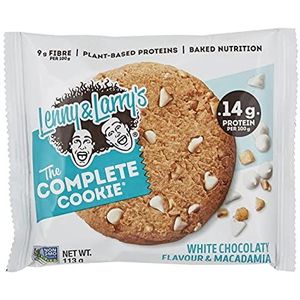 Lenny & Larry's Witte Chocolatey Macadamia De Complete Cookie, 113g, Pack van 12