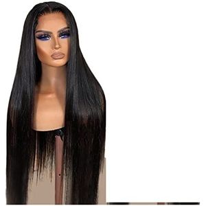 DieffematicJF Pruik Transparante Lace Front Menselijk Haar Pruiken Bot Rechte Kant Frontale Pruik Voor Zwarte Vrouwen Vetersluiting Pruik (Size : 150%, Color : 13X6X1 T PART WIG_16INCHES)