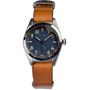 Baltany 36mm Retro Automatische Mannen Klassieke Horloges Saffierglas ST1701 Mechanische Rvs Horloge Mannelijke, Bruin Blauw, Mechanisch