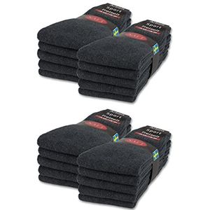 10 | 20 | 30 Paar Sportsokken Tennissokken Werksokken Heren Dames Katoen 10100 (20 paar Antraciet 35-38)