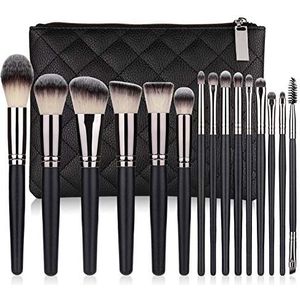 Eljjhah Professionele 15 stuks make-up borstels set poeder foundation oogschaduw make-up borstel kit cosmetica voor make-up tool (handvat kleur: MZ101491 1)