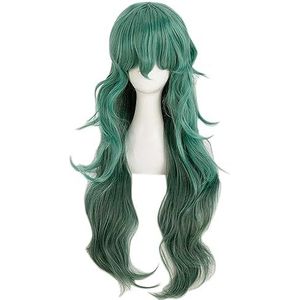 Anime Cosplay Pruik Eto Yoshimura Sen Takatsuki Green Long Wavy Halloween Costume Cosplay Pruik,Voor partij carnaval