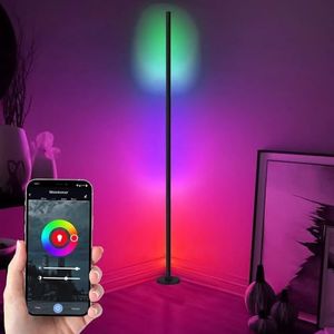 Slimme led-vloerlamp, RGBW staande lamp, bediening met Smart Life-app en afstandsbediening, geschikt voor Amazon Alexa en Google Home Assistant, voor woonkamer, slaapkamer of gaming