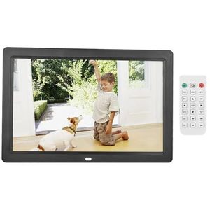 Digitale Fotolijst - Zwart - 12 Inch - HD Scherm - Wekker en Filmspeler