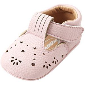 ATEENY Zomersandalen voor babymeisjes, hol ontwerp, lente, zomer, enkele schoenen, prinsesschoenen, wiegschoenen voor 0-18 maanden, baby (12-18 maanden, roze), roze, 12-18 Months