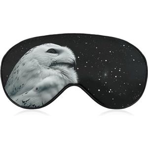 Sneeuwuil en sterren verduisterend slaapoogmasker, geventileerde stof, verstelbare draagstijl, slaapmasker zonder druk, zacht, huidvriendelijk oogmasker voor vrouwen en mannen