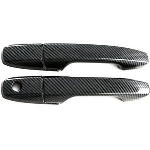 Zelfklevend Krassenbescherming Met Chromstrip Voor Toyota Avanza 2022-2024 Enkelgat Deurgreepbedekking & Schalenbeschermer Krasbescherming(2 doors carbon fiber pattern)