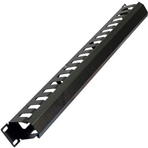 19"" 1U Cable Tidy Management Blanking Rack Patch Panel - Geventileerde apparatuur Datakabinet Module Plate Mount - Zwart Metalen Koeling Lege eenheid Cover & Bevestigingsschroeven