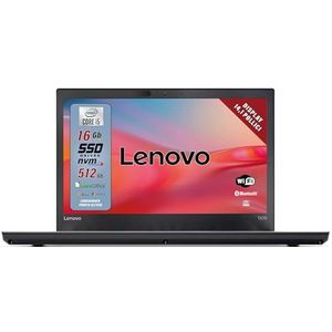 Lenovo, Laptop Intel Core i5, gebruiksklaar met Office-bibliotheekpakket, notebook met 14-inch HD-display, RAM 16 GB, SSD 512 GB, Italiaanse garantie (gereviseerd)