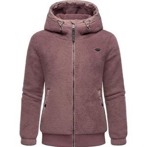 Ragwear Cousy Short fleecejack voor dames, warm teddyfleece, met capuchon, XS-6XL, Mauve24, M