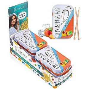 Wonder Tandenstoker Display (6-pack) - Smaakvolle tandenstokers - Frisse adem - Mondhygiëne - Lekkere tandenstokers (perzik - ice)