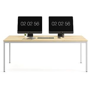Furni24 Multifunctionele tafel 140x80 cm - bureau - computertafel - werktafel in saffier eiken decor / grijs