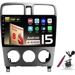 Android 15 Autoradio Sat Navi voor S-ubaru Forester (2004-2008) 9 Inch Touchscreen Multimedia Speler met Draadloze Carplay GPS Navigatie FM RDS Bluetooth 5G-WiFi SWC DSP,M150s