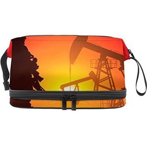 Grote capaciteit reizen cosmetische tas, soldaat guard olie raffinage, make-up tas, waterdichte make-up tas organisator, Meerkleurig, 27x15x14 cm/10.6x5.9x5.5 in