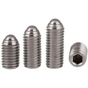 Bal plunjer veer plunjer stelschroef, 304 roestvrijstalen kogelpositioneringskraalschroef Stalen kogelbevestiging Veerkogelkop Plunjerbout Stelschroef(25mm,M8(10pcs))