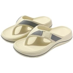 Doucheschoenen, Ademende EVA-slippers for heren - Strandsandalen met dikke zolen for de zomer(White,40 EU)