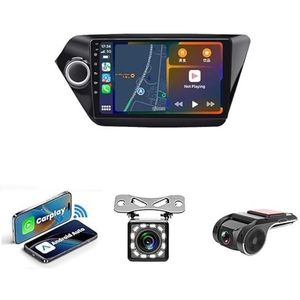 Dubbel Din Auto Stereo Compatibel Met Apple Carplay Android Auto Voor Kia RIO3 4 Rio 2011-2016 Plug En Play AM/FM Autoradio Back-up Camera, Stuurbediening, Spiegel Link(NF-1 WIFI 1G+32G)