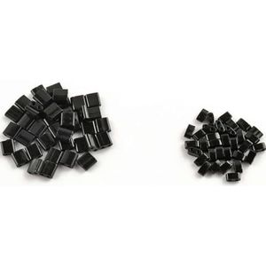 Twee gaten glas hematiet kralen voor handwerk DIY armbanden sieraden accessoires-zwart-5x5x2mm 50 stuks