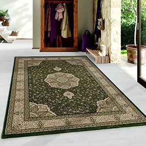 Muratap Isfahan Oosters Vloerkleed Groen - Laagpolig Tapijt Warm Kleed voor Modern of Klassiek Interieur Oriental Woonkamer Slaapkamer - Maat: 150x80 cm