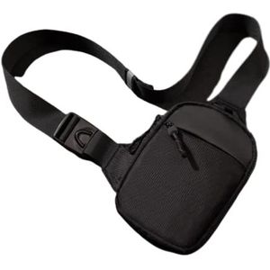 Borst Tas Voor Mannen Multi-Pockets Crossbody Sling Bag Bum Bag Strap Nylon Eenvoudige Draagbare Waterdichte Ademend Voor Vakantie, Zwart, Medium